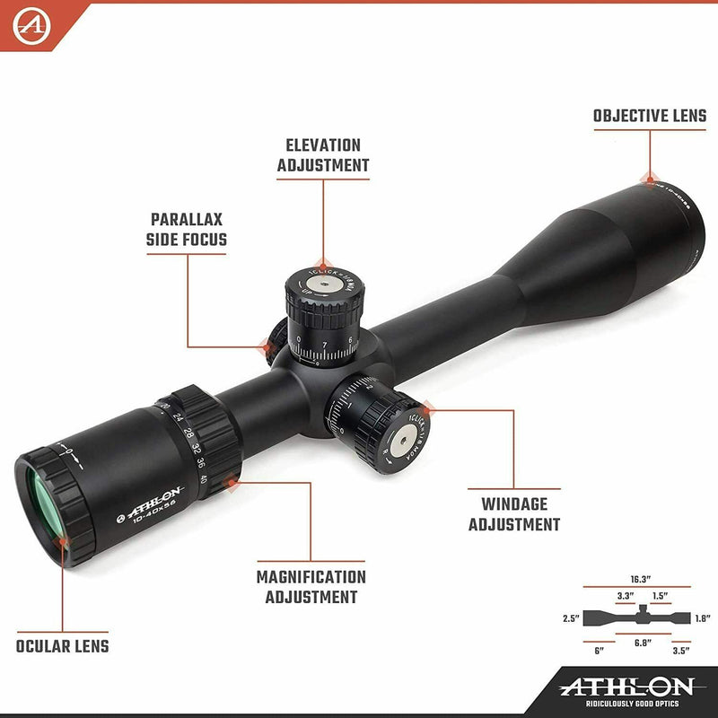 Athlon Optics Argos GEN2 BTR 10-40X56, Direct Dial, Side Focus, 30mm, SFP, BLR MOA Riflescope with included Extra Battery CR2032 and Wearable4U Lens Cleaning Pen and Lens Cleaning Cloth Bundle