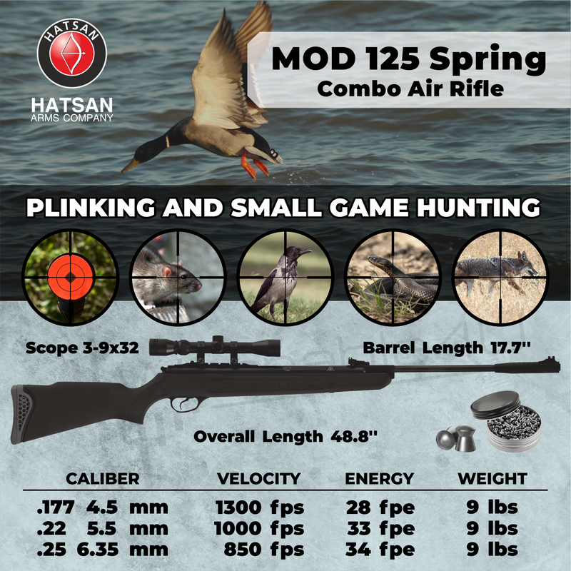 Hatsan Mod 125 Spring Combo .177 Caliber Break Barrel Air Rifle