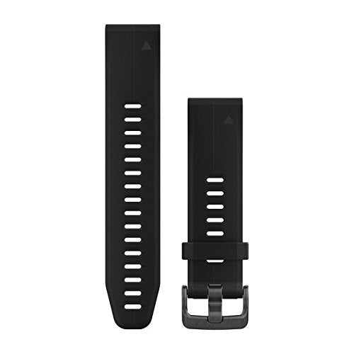 Garmin 010-12739-07 Quickfit 20 Watch Band - Black Silicone (Large) - Accessory Band for Fenix 5S Plus/Fenix 5S