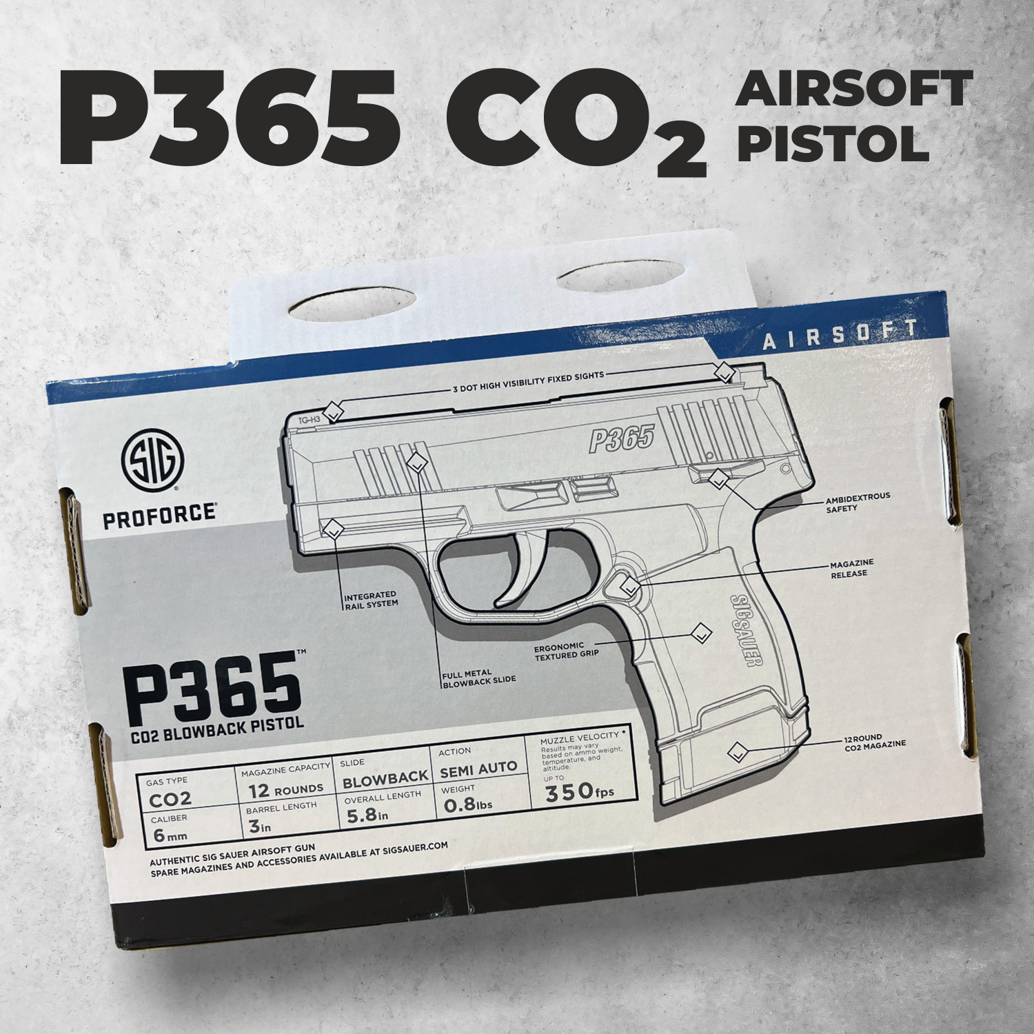Sig Sauer P365 CO2 Blowback Airsoft Pistol (AIR-PF-365) – Sports and Gadgets
