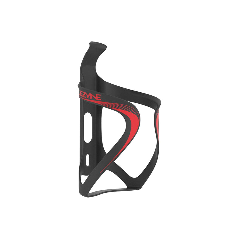 LEZYNE Carbon Team Bicycle Water Bottle Cage, Extra Secure Carbon Fiber Cage, Layup Design, Bicycle Bottle Holder, Black/Red