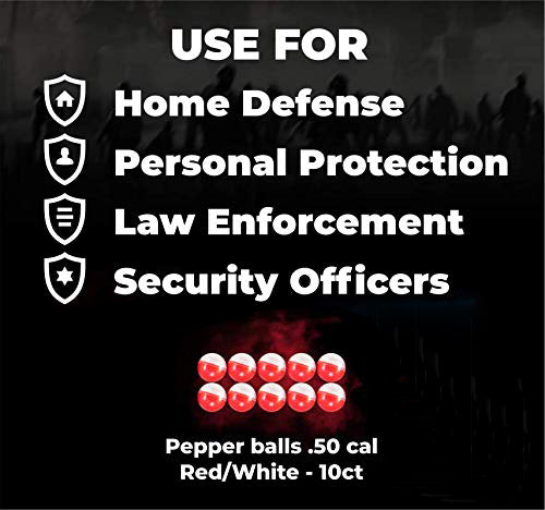 Umarex T4E by P2P .50 Cal Pepper Balls Red/White Longer Range Pepper Spray, Pepper Balls 10 Count (2 Pack) Non-Lethal Self Defense Strength with Lens Cloth Bundle