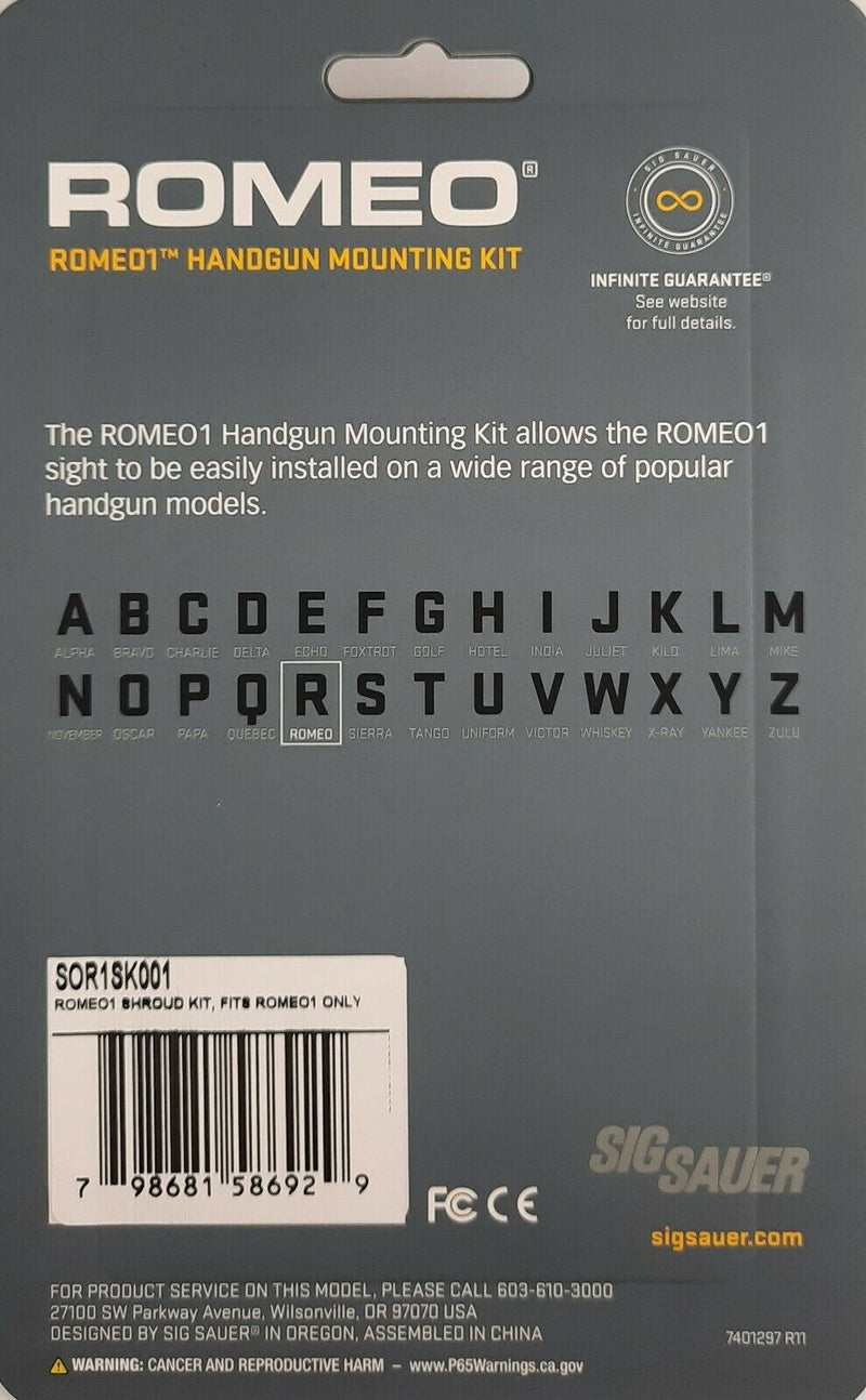 Sig Sauer SOR1SK001 ROMEO1 Reflex Sight Shroud Kit