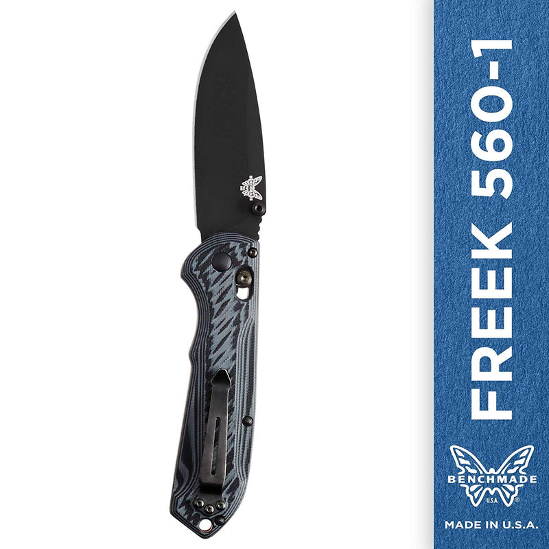 Benchmade - Freek 560-1, EDC Folding Knife, Drop-Point Blade, Manual Open, Axis Locking Mechanism, Made in USA