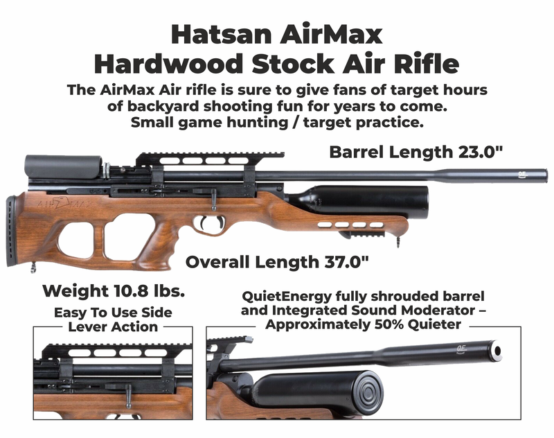 Hatsan AirMax .22 Cal Hardwood Stock QuietEnergy QE PCP AirRifle