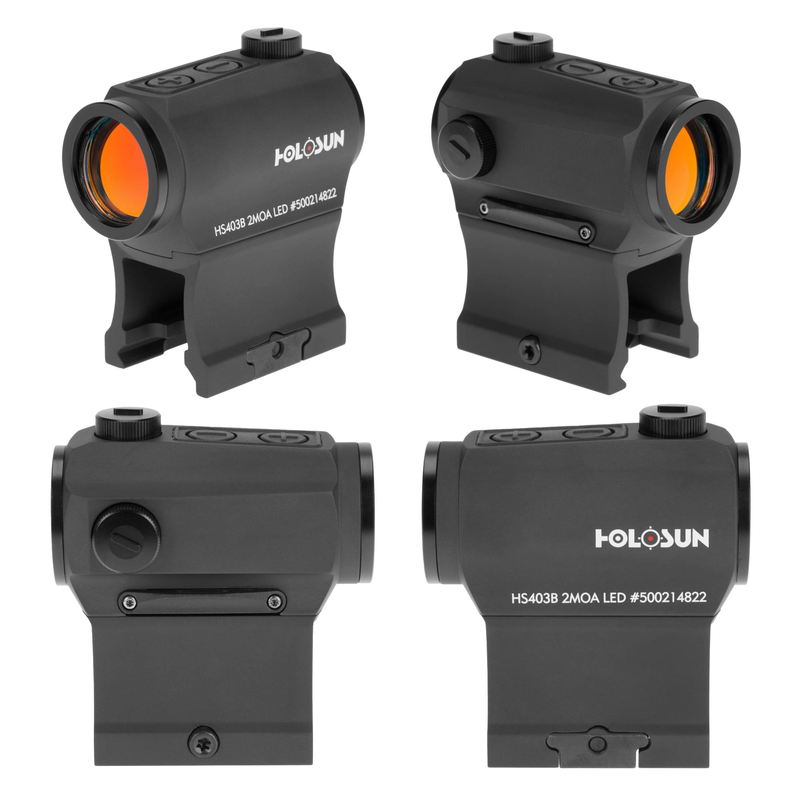 Holosun HS403B Micro Red Dot Optic (2 MOA) Sight with HM3X Magnifier Combo with Wearable4U Lens Cleaning Pen and Cloth, Extra CR2032 Battery Bundle