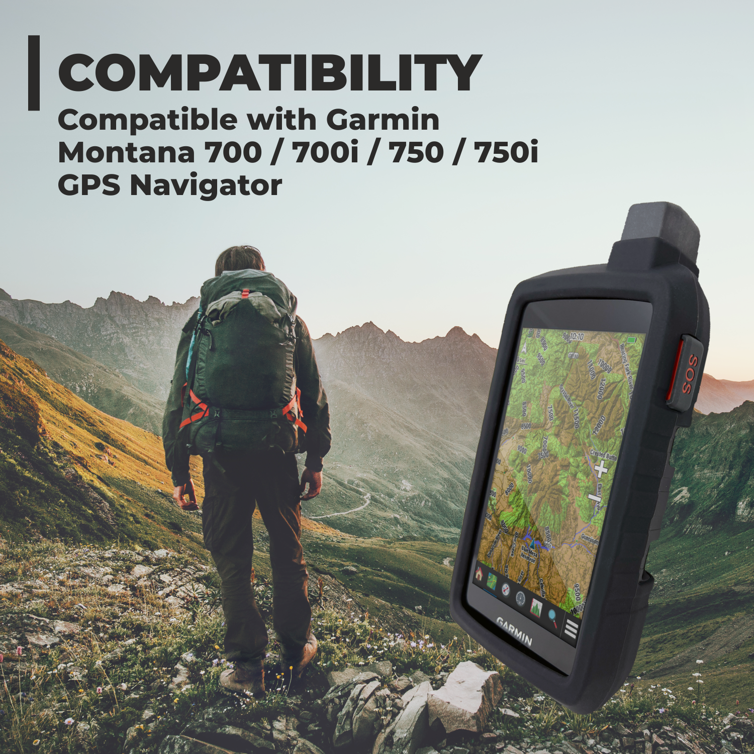 kwmobile Étui Compatible avec Garmin Montana 700 - Housse de Protection en  Silicone pour Navigateur GPS Pédestre - Noir